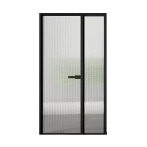 Modern Interior Bedroom Shower Sliding Glass Door with Brushed Finish Rainglass Waterproof Partition