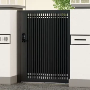 Modern Luxury Aluminum Alloy Main Gate Security Double Pivot Door for Villa Courtyard Garden with Smart Lock