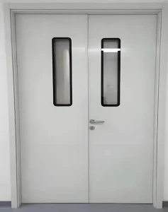 Modern Metal Core Fire-Rated Cleanroom Door for Villa and Hospital with Stainless Steel Frame