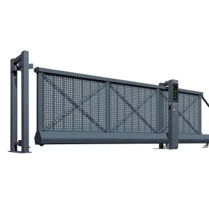 Modern Minimalist Aluminum Alloy Electric Linear Sectional Telescopic Automatic Suspended Sliding Gate Door