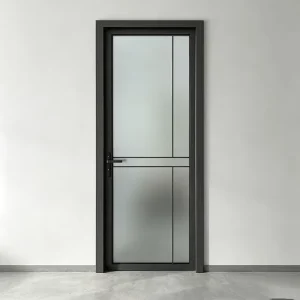 Modern Minimalist Aluminum Alloy Glass Doors Self-Closing with Floor Spring Swinging Style