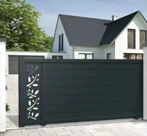 Modern Minimalist Automatic Swing Gate for Villa Courtyards House Entrance Aluminum Alloy Electric Smart Anti theft Door Single