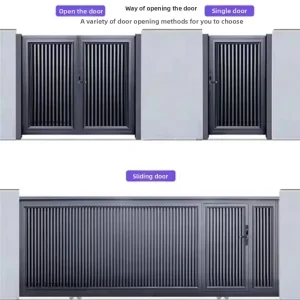 Modern Minimalist Handmade Aluminum Alloy Art Gate Villa Courtyard Electric Sliding Door Split Folding Garage Turning Automatic