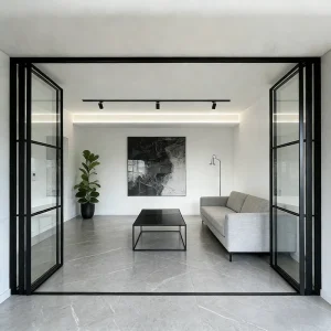 Modern Minimalist Sliding Glass Doors Ultra-Narrow Aluminum for Balcony Indoor-Outdoor Partition