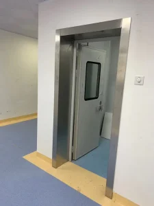 Modern Minimalist Stainless Steel Negative Pressure Hospital Clean Room Entry Swing Door, Finished and Windproof