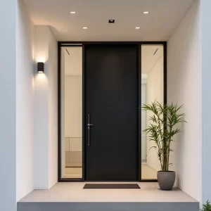 Modern Minimalist Thermal Break Aluminum and Glass Store Entry Door