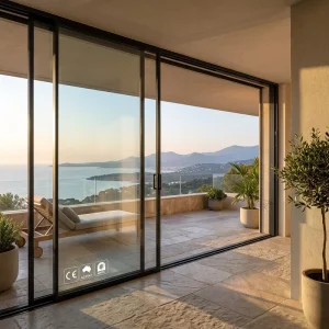 Modern Narrow Bezel Soundproof Glass Manual Aluminum Glass Sliding Door
