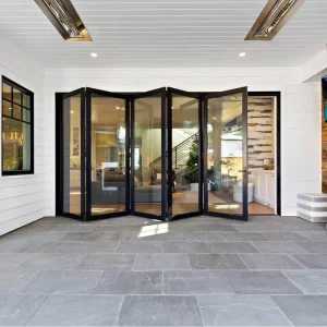 Modern Narrow Frame Folding Door Double Glazed Tempered Glass Slim Profile Smooth Balcony Living Room Office Partition Design