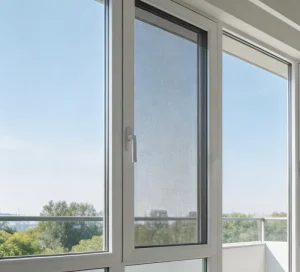 Modern Plastic Frame Sliding Glass Window with Screen, Polycarbonate Aluminum PVC, Energy-Saving Casement Window