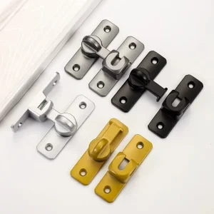 Modern Punch-Free Aluminum Alloy Door Catches Door Closer Buckle Sliding Room Doors Toilet Use Universal 90/180-Degree