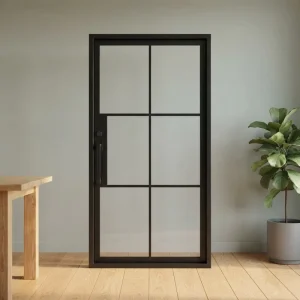 Modern Security Glass Wrought Iron Entry Doors with Thermal Insulation French Steel Glass Doors