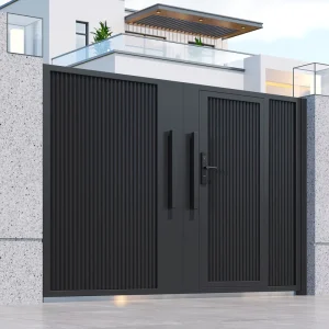 Modern Simple Aluminium Alloy Swing Gate for Villa Courtyard Entrance