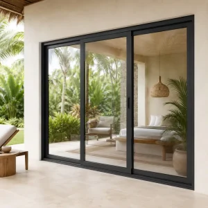 Modern Sliding Aluminum Glass Door with Waterproof Design and Wide Opening for Villa, Garden, Poolside, Patio
