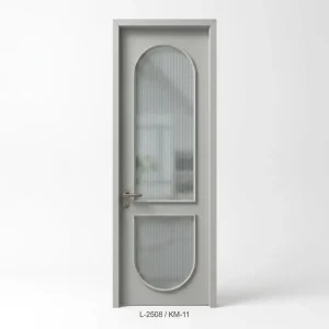 Modern Solid Wood Interior Door with Glass Sound Insulation