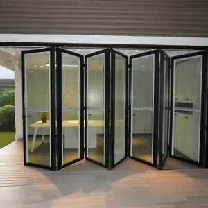 Modern Soundproof Aluminum Commercial Sliding Folding Doors Low e Glass Waterproof Patio Interior Bi fold Door System