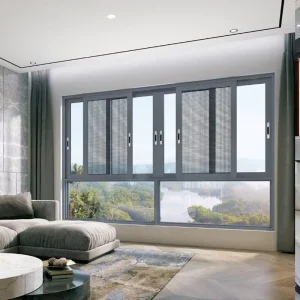 Modern Soundproof Insulated Broken Bridge Aluminum Sliding Door with Integrated Screen for Villa Balcony