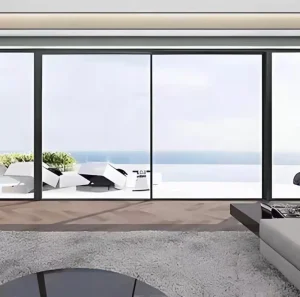 Modern Soundproof Sliding Glass Door Aluminum Alloy Ultra Narrow Design Smooth Track System Panoramic View Living Room