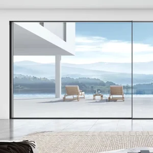 Modern Soundproof Waterproof Aluminum Laminated Tempered Glass Balcony Sliding Door