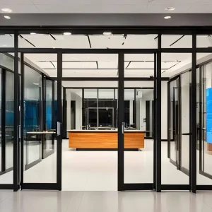 Modern Steel Frame Glass Fire Door with High Tempered Glass and Fire Insulation Finished Surface for Apartment Hotel Use