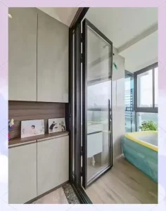Modern Style Aluminum Frame Tempered Glass PT Door Is Soundproof and Easy to Clean Suitable for Hotels and Shopping Malls