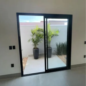 Modern Style Customized Aluminum Sliding Glass Door for Kitchen Living Room Tempered Glass Heat Insulation Waterproof