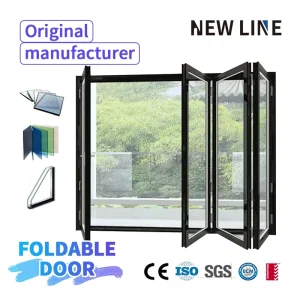 Modern Style Folding Door Aluminum Alloy Tempered Glass for Balcony Nished Surface