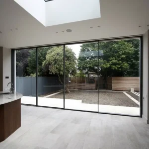 Modern Style Frameless Aluminium Sliding Patio Glass Door, Energy Efficient Outdoor Slide In Door for Apartments