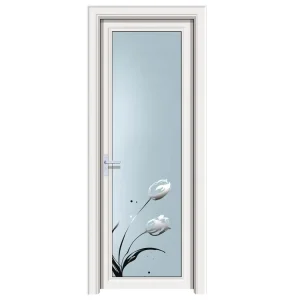 Modern Tempered Glass Door Casement Aluminum Swing Door Bathroom