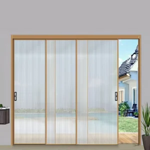 Modern Tempered Glass Office Door with Commercial Aluminum Sliding Vertical Design for Interior Use in Villas and Patios