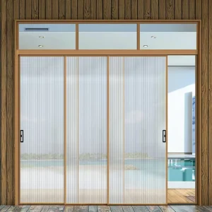 Modern Tempered Glass Sliding Partition Aluminum Vertical Patio Door for Home Office Interior for Hospitals
