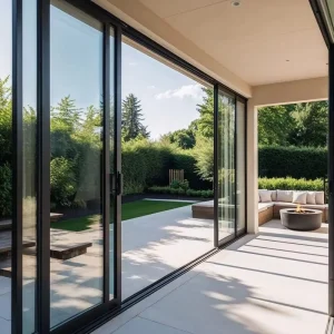 Modern Thermal Break Aluminum Tempered Glass Sliding Door Hurricane Proof For Bedroom Hotel Balcony Outdoor Use