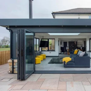Modern Thermal Insulation Aluminum Folding Glass Bifold Door with Low-E Glass