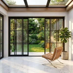 Modern Three Link Foldable Swing Glass Door Fiberglass For Narrow Kitchen Balcony Hanging Floor Rails Outdoor Security Door