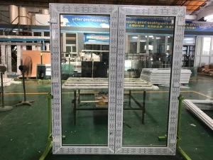 Modern UPVC Hinged Open Door Multi point Lock System Tempered Safety Glass Water Proof Energy Saving PVC UPVC Casement Door