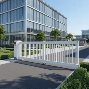 Modern UV-Resistant Automatic White Plastic and Aluminum Alloy Sliding Yard Gate