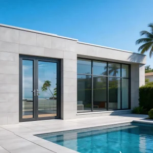 Modern Villa House Double Glazed Hurricane Proof Impact Soundproof Waterproof Gas Tight Aluminum Alloy Doors