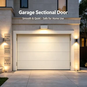 Modern Villa Sectional Steel Garage Door with Thermal Insulation and Electric Up-Sliding