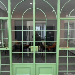 Modern Villa Windproof Glass Swing Door with Aluminum Alloy and Tempered Glass