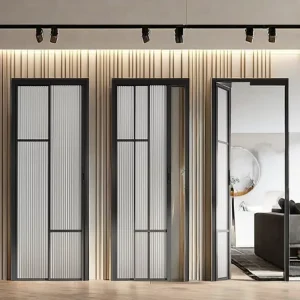 Modern Waterproof Tempered Glass Sliding Entry Door with 3-Year Warranty for Apartment Thermal Break Design