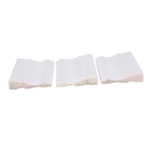 Modern White Primed Wood Door Casing Moulding with Decorative Line for Indoor Decoration