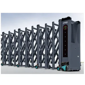 Motor-Operated Retractable Sliding Gate, Aluminum Trackless Folding Automatic Gate with Safety Function