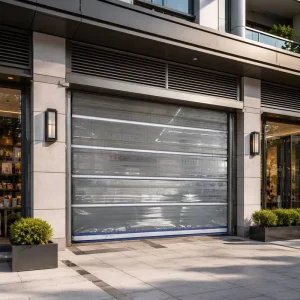 Motorized Clear Crystal Rolling Shutter Door for Retail Stores