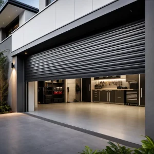 Motorized Electric Heavy-Duty Industrial Aluminum Sectional Overhead Garage Door, Waterproof and Windproof
