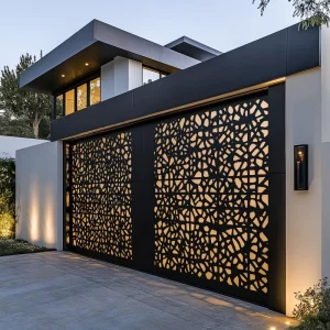 Motorized Iron Double Swing Driveway Gate for Courtyard Garden Villa Entry