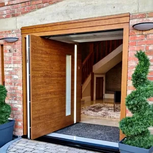 Multi-Color Custom Aluminum Alloy Entrance Door with Minimalist Design and Powder Coating