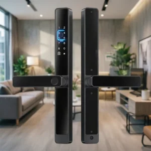 Multilingual Semi-Automatic Smart Door Lock with Fingerprint, Digital Password, and Phone Remote Control