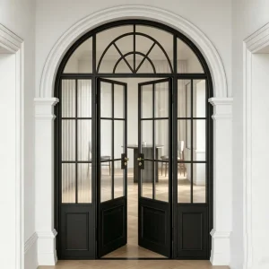 NFRC AS2047 Aluminum French Door Weatherproof Glass Swing Door for Balcony and Outdoor Use