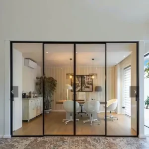 NFRC AS2047 CE Waterproof Double-Glazed Tempered Glass Security Swing Sliding Door for Balcony
