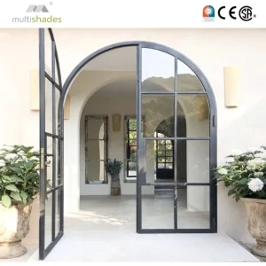 NFRC French-Design Thermal-Break Soundproof Double-Glazed Tempered Glass Aluminum Casement Door Outward Swing for Villa