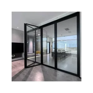 NFRC Hurricane Impact Sliding Folding Accordion Glass Door Balcony Aluminum Alloy Thermal Break Bi-fold Patio